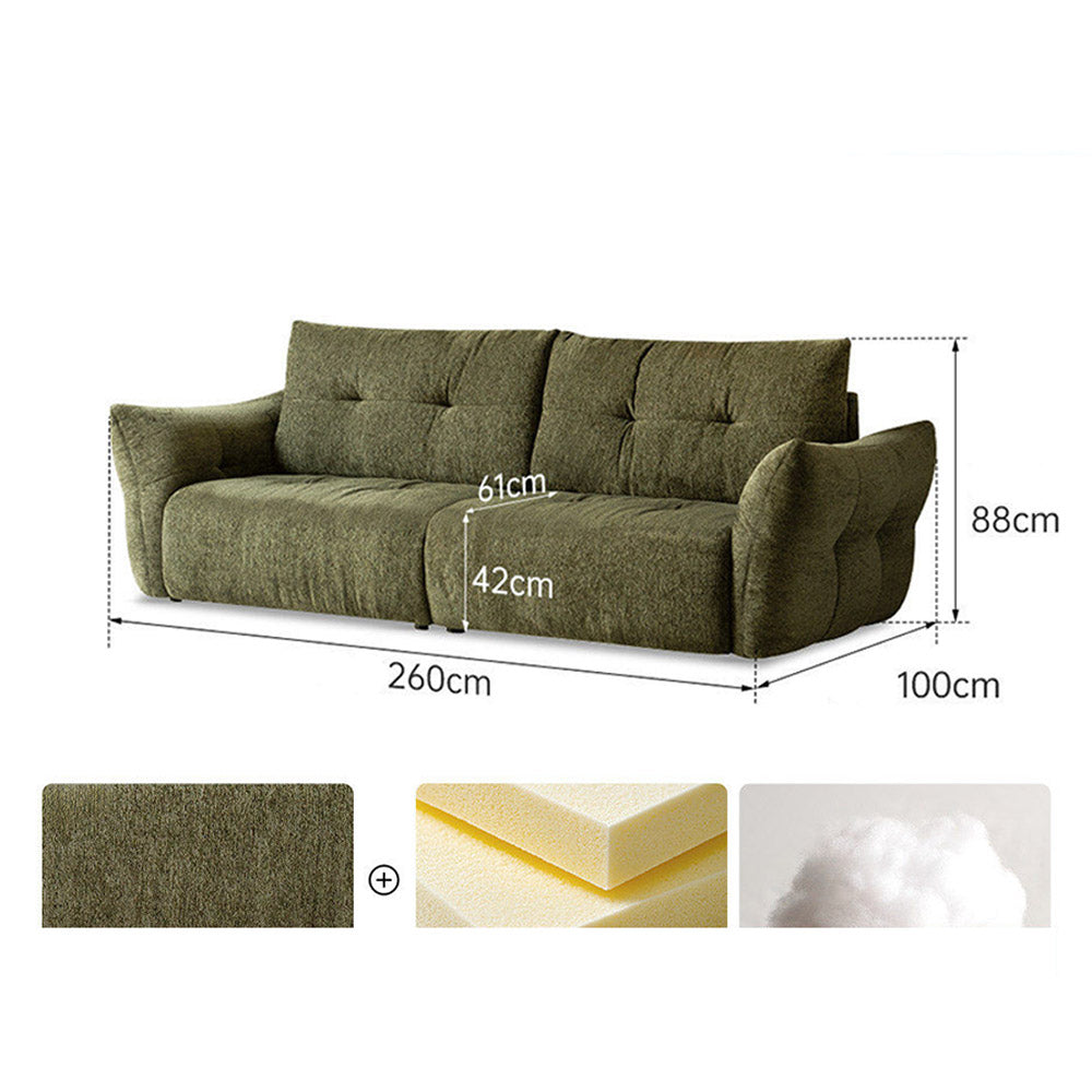 Blancas chenille sofa shown as a plush armchair-style sofa with removable fabric cover.