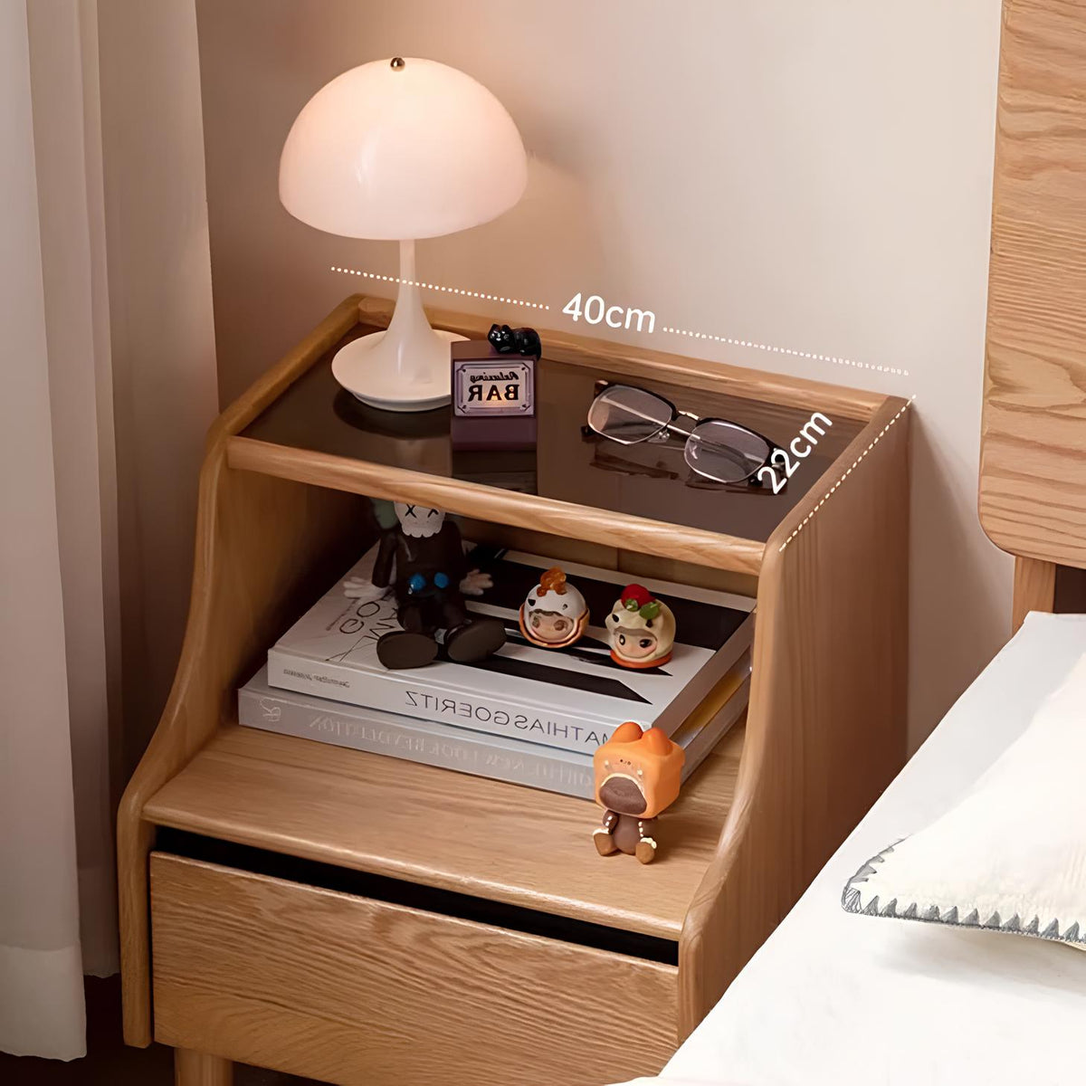 Bogen Solid Oak Bedside Table – Oak Furniture Store New Zealand