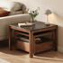 Solid walnut coffee table set with ceramic top and compact lower shelf storage