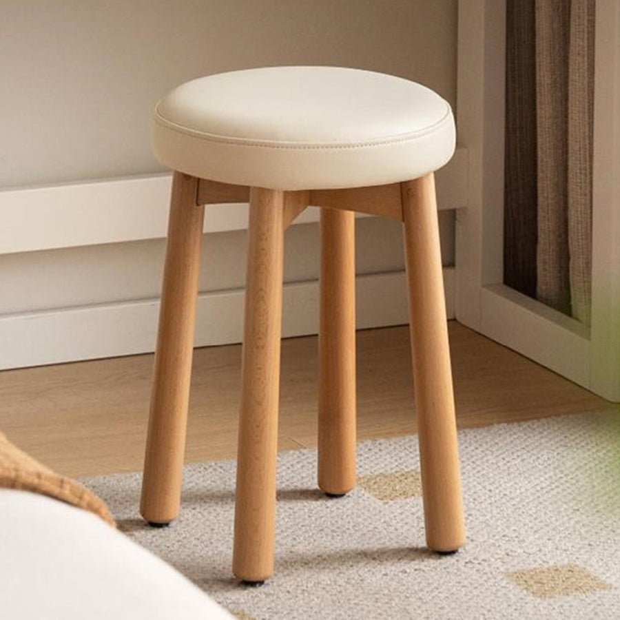 Borna Natural Solid Rubber Wood Dressing Stool | Oak Furniture Store