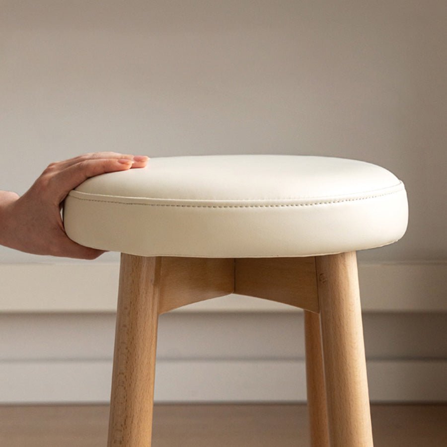 Borna Natural Solid Rubber Wood Dressing Stool | Oak Furniture Store