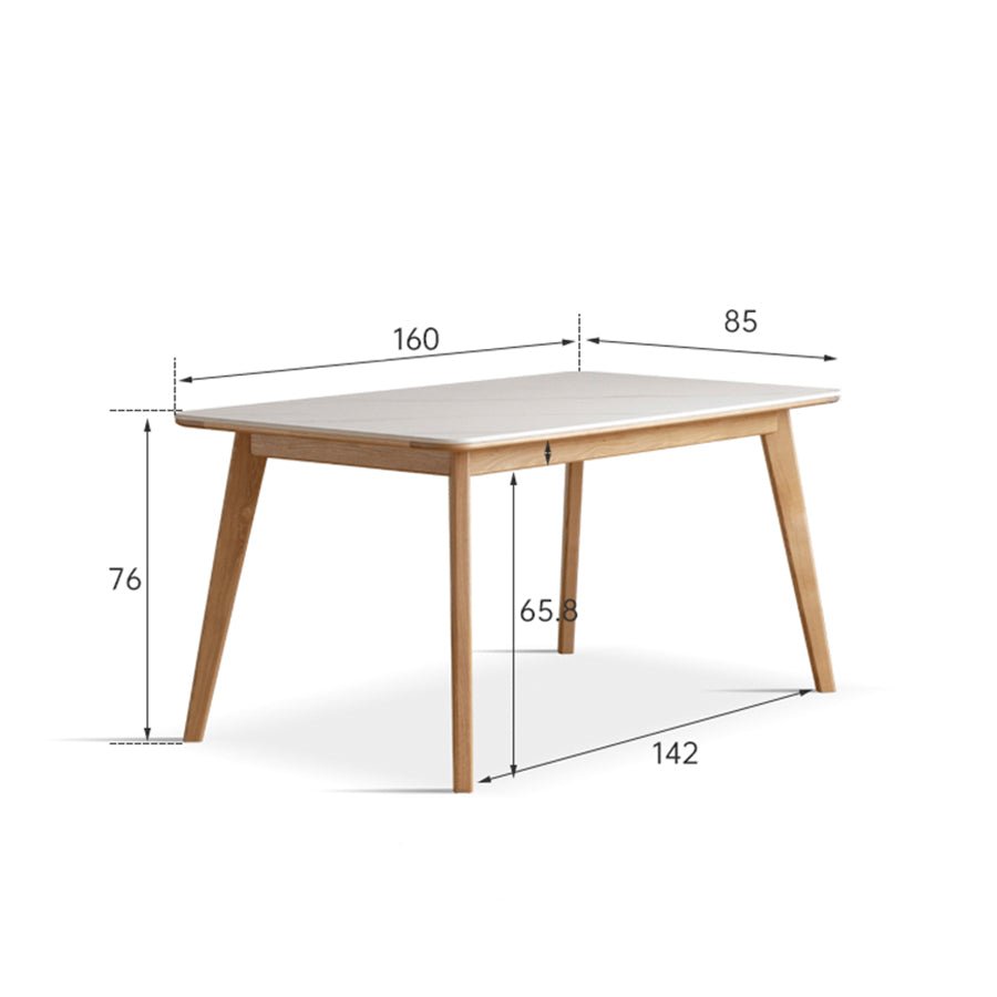 Bremen Natural Solid Ash Dining Table with Ceramic Top | Oak Furniture Store