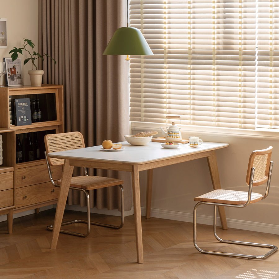 Bremen Natural Solid Ash Dining Table with Ceramic Top | Oak Furniture Store