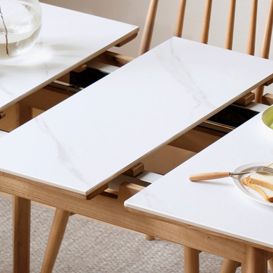 Bremen Natural Solid Oak Extending Dining Table with Ceramic Top | Oak Furniture Store