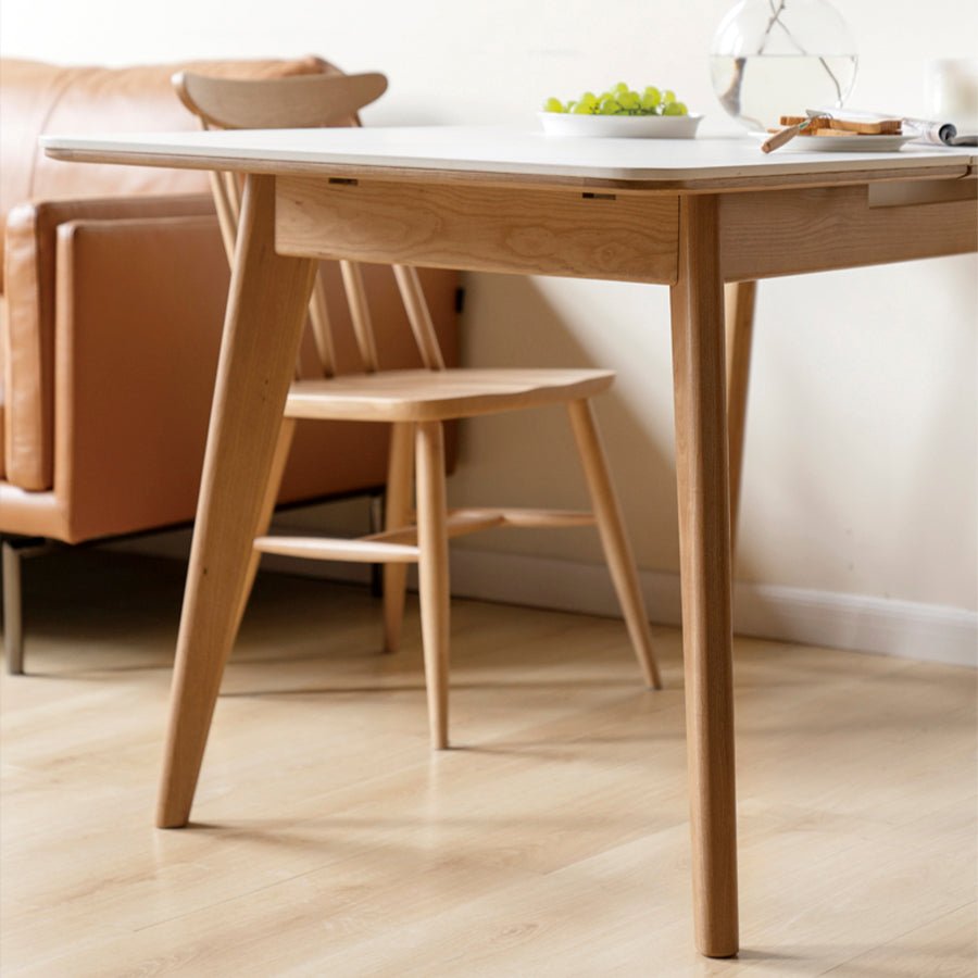 Bremen Natural Solid Oak Extending Dining Table with Ceramic Top | Oak Furniture Store