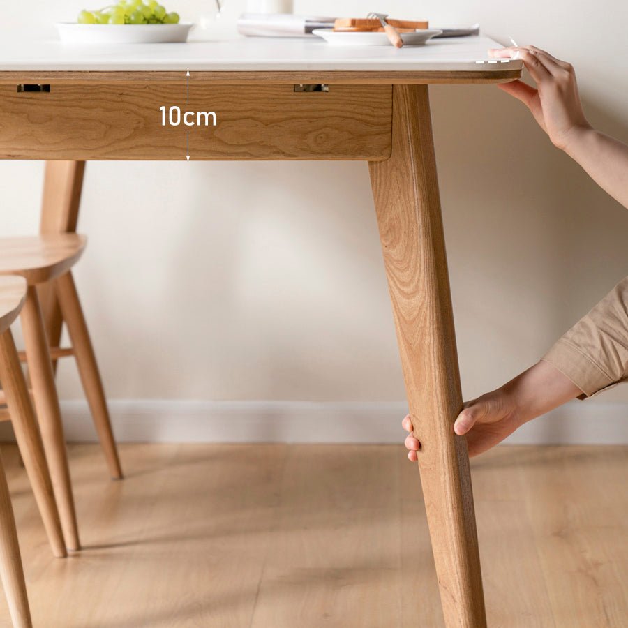 Bremen Natural Solid Oak Extending Dining Table with Ceramic Top | Oak Furniture Store