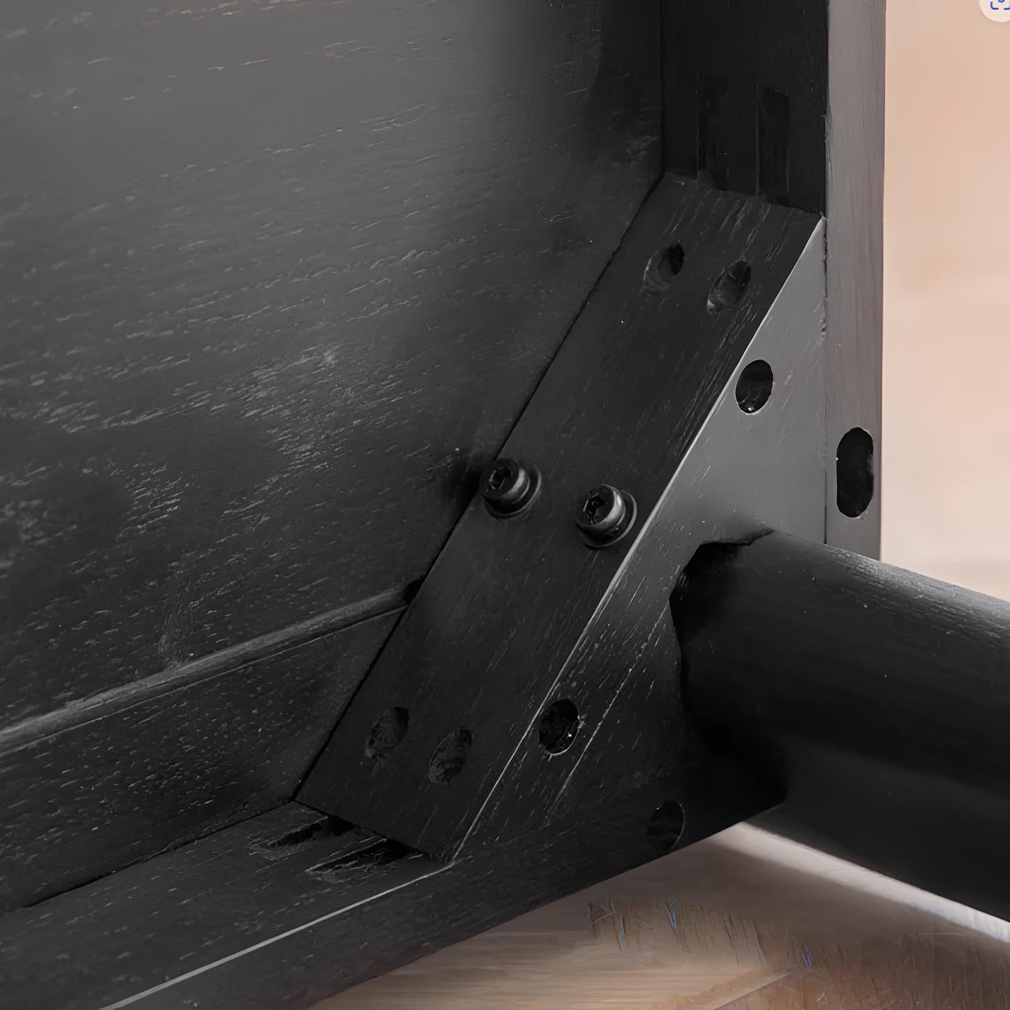 Bremen Solid Oak Dining Table in Charcoal Finish | Oak Furniture Store