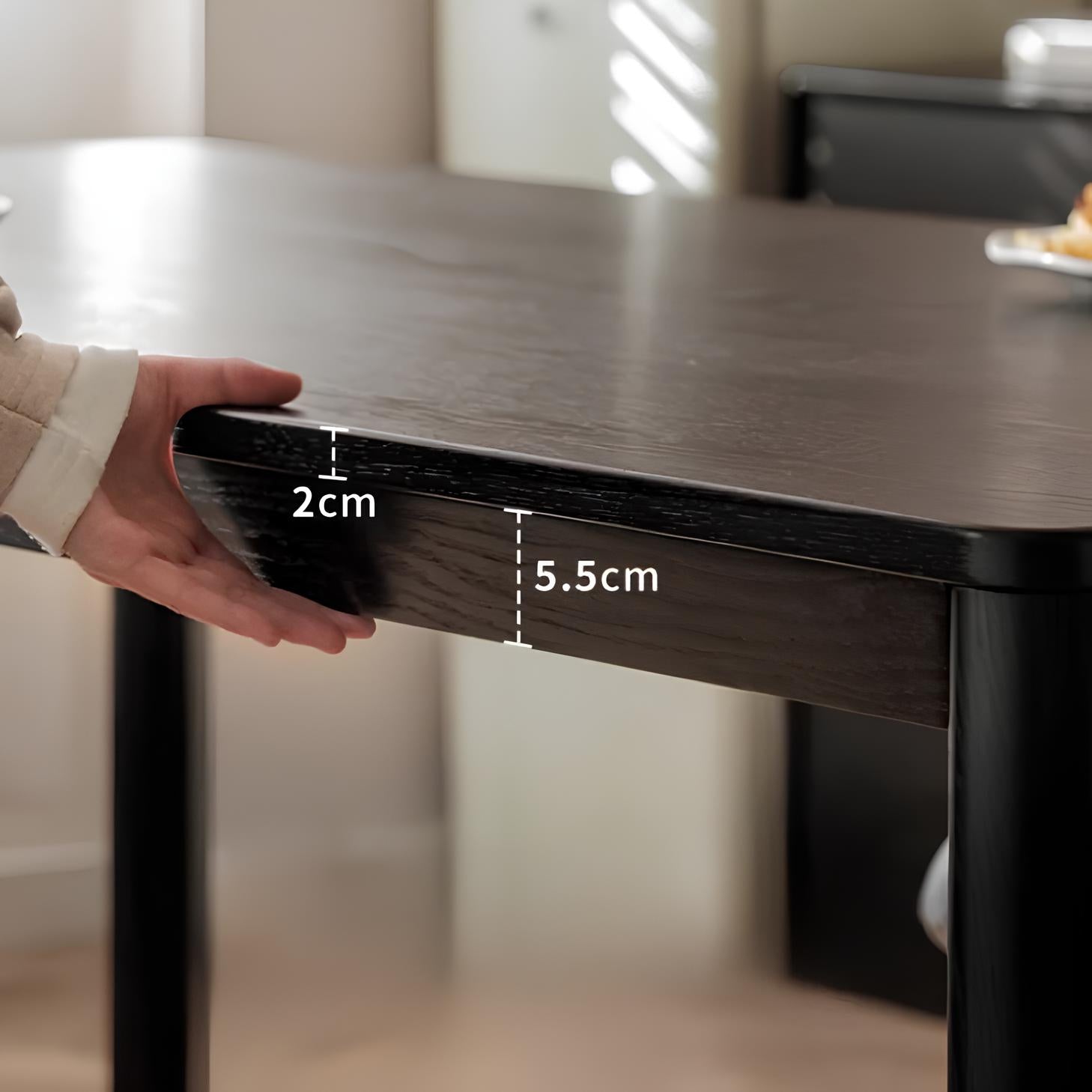 Bremen Solid Oak Dining Table in Charcoal Finish | Oak Furniture Store