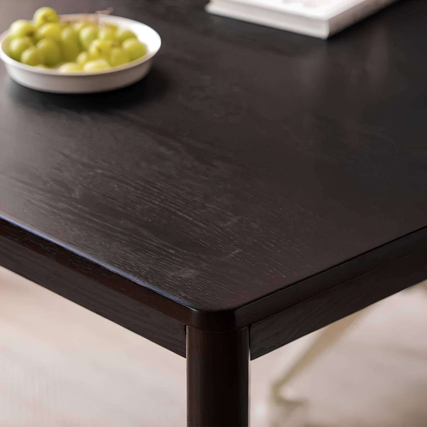 Bremen Solid Oak Dining Table in Charcoal Finish | Oak Furniture Store