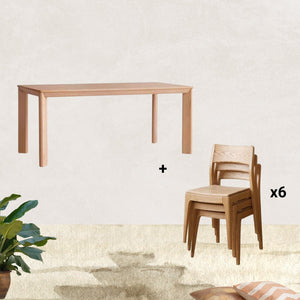 Bremen Solid Oak Large Dining Table and Munich Dining Chair Package - Oak Furniture Store