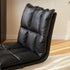 Brescia study office chair in black synthetic leather with armless design and swivel base