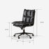 Brescia study office chair in black synthetic leather with armless design and swivel base