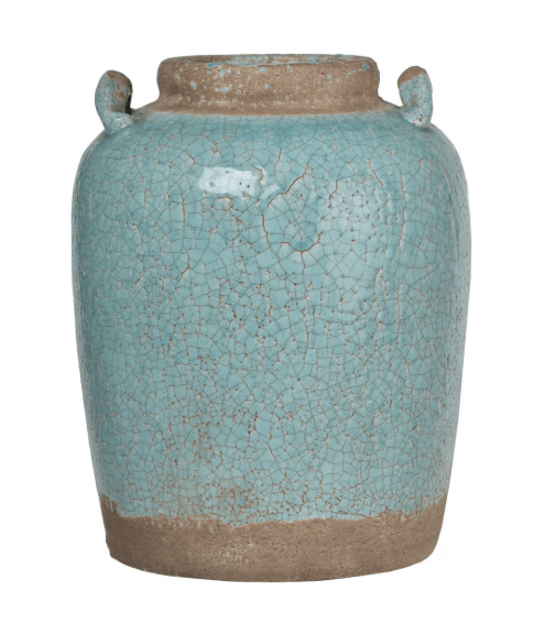 Candia Ceramic Vase Turquoise 35.5cm RSE2415 - Oak Furniture Store