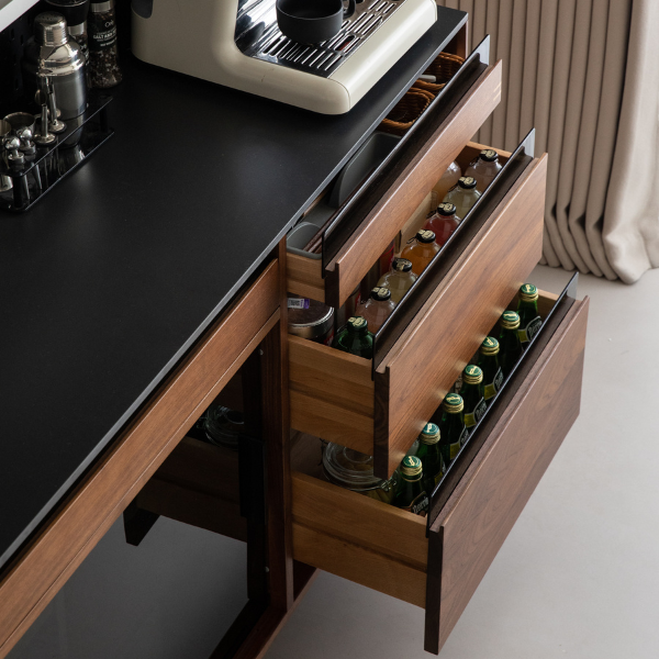 Newry Natural Solid Walnut Sideboard with Hutch Dresser