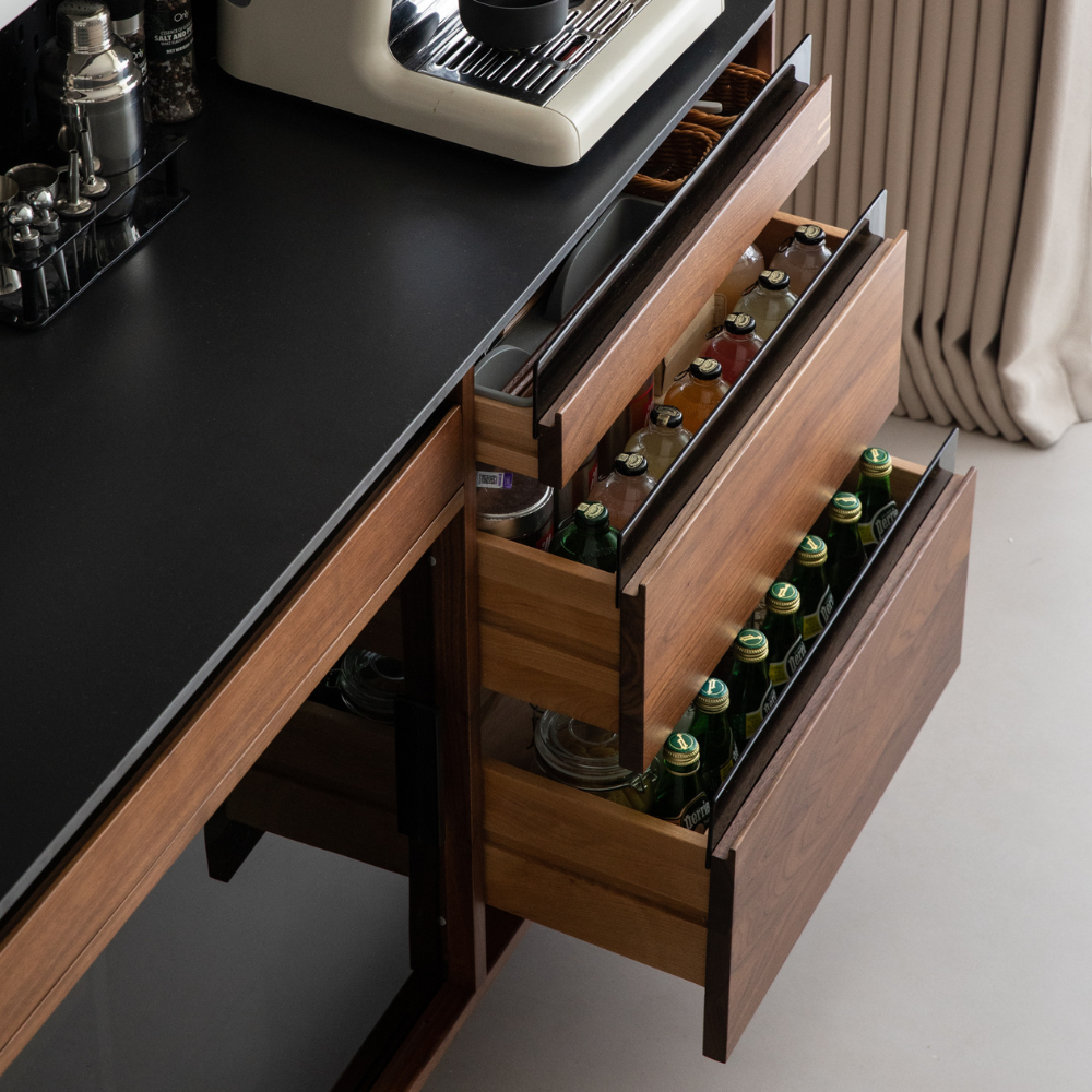 Newry Natural Solid Walnut Sideboard with Hutch Dresser