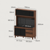 Newry Natural Solid Walnut Sideboard with Hutch Dresser