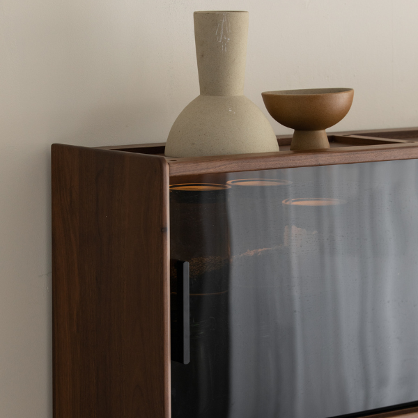 Newry Natural Solid Walnut Sideboard with Hutch Dresser