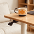 Close up of Cary movable desk rounded solid oak tabletop edge and height adjustment lever