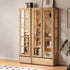 Cetina Natural Solid Ash Display Cabinet with LED Light | Oak Furniture Store