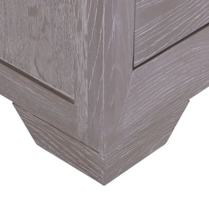 Chamfer Natural Solid Oak Bedside Table Grey Wash - Clearance - Oak Furniture Store