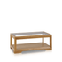Chamfer Natural Solid Oak Glass Topped Coffee Table | glass coffee table deliver to NZ national-wide | Oak Furniture Store