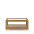 Chamfer Natural Solid Oak Glass Topped Coffee Table | glass coffee table deliver to NZ national-wide | Oak Furniture Store