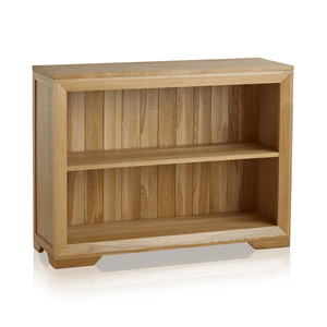 Chamfer Natural Solid Oak Small Bookcase - Oak Furniture Store & Sofas