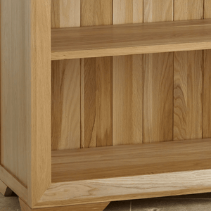 Chamfer Natural Solid Oak Small Bookcase - Oak Furniture Store & Sofas