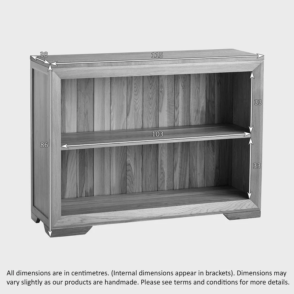 Chamfer Natural Solid Oak Small Bookcase - Oak Furniture Store