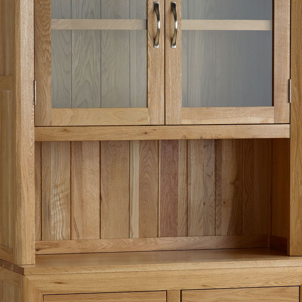 Chamfer Natural Solid Oak Small Sideboard With Hutch Dresser - Oak Furniture Store