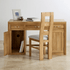 Chamfer Natural Solid Oak Writing Desk - Oak Furniture Store