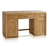 Chamfer Natural Solid Oak Writing Desk - Oak Furniture Store