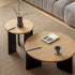 Charcoal solid ash round nesting coffee table set with two-tone design