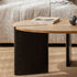 Charcoal solid ash round nesting coffee table set with two-tone design