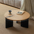 Charcoal solid ash round nesting coffee table set with two-tone design