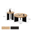 Charcoal solid ash round nesting coffee table set with two-tone design