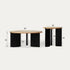 Charcoal solid ash round nesting coffee table set with two-tone design