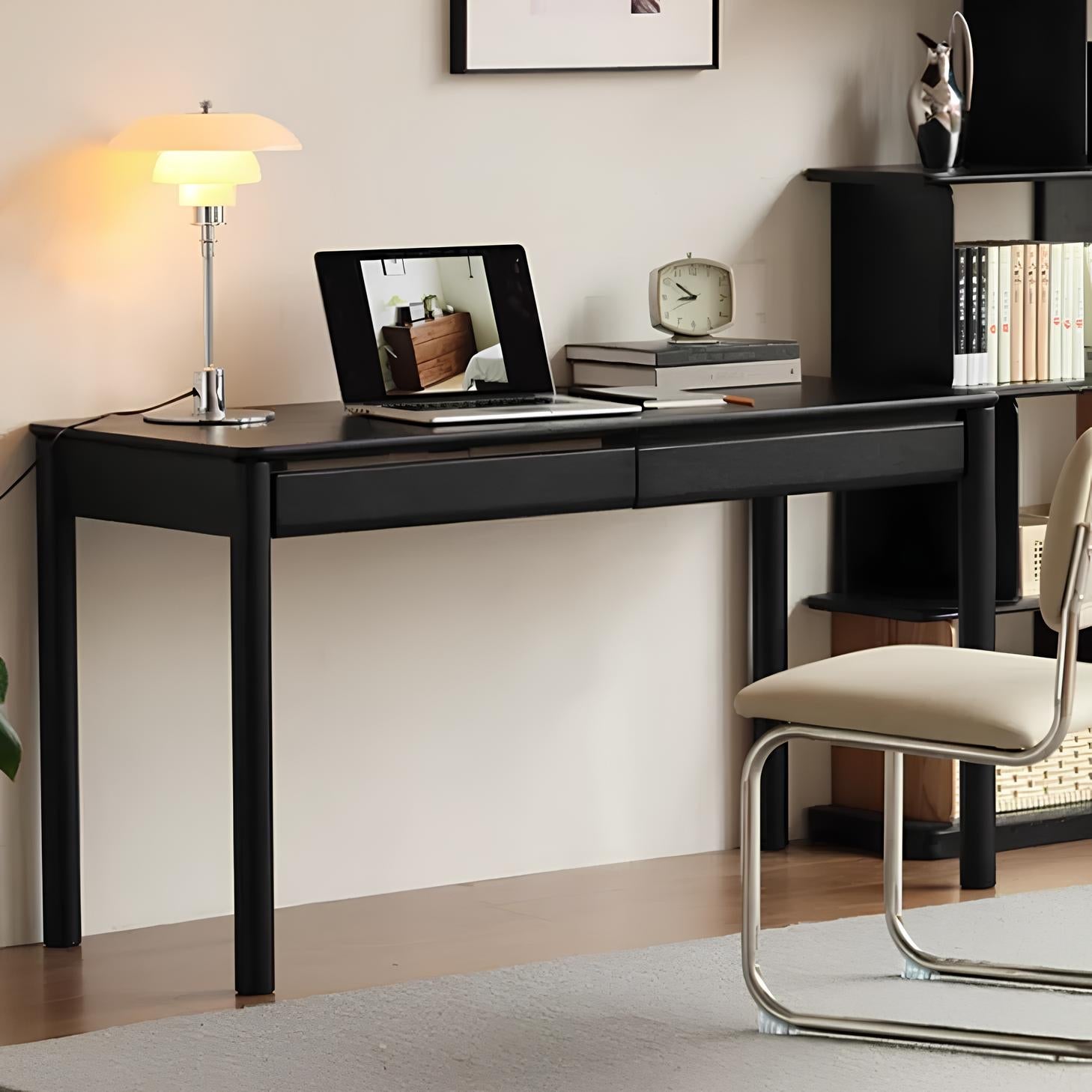 Charcoal Solid Oak Writing Desk | Oak Furniture Store