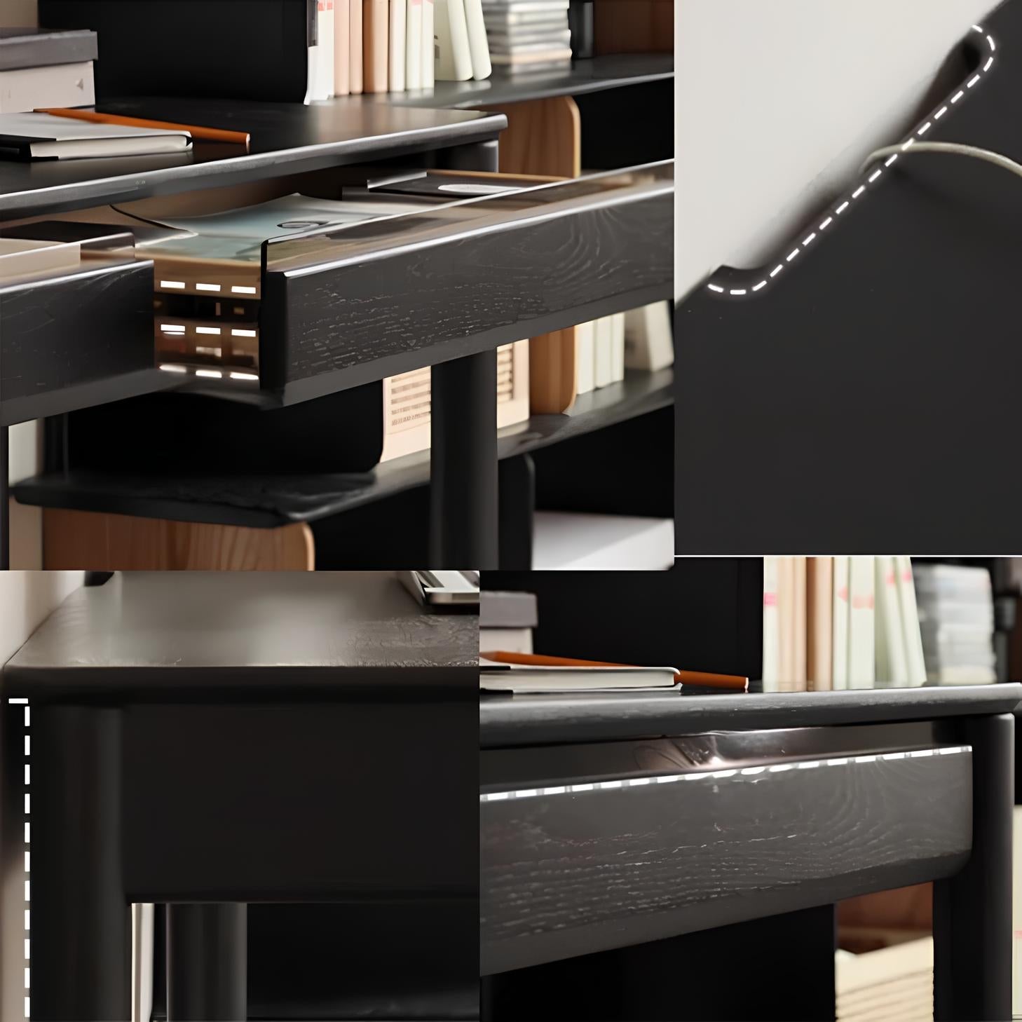 Charcoal Solid Oak Writing Desk | Oak Furniture Store