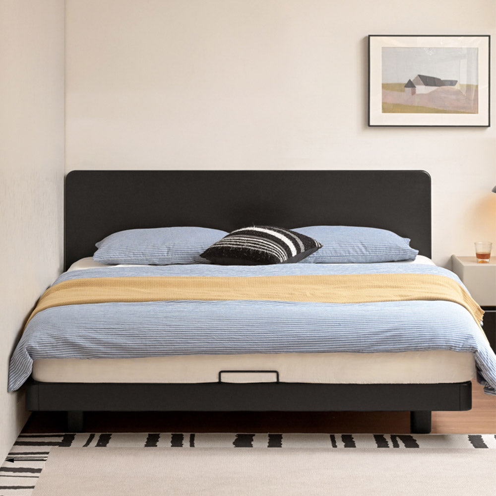 Charcoal Solid Rubber Wood Bed Frame
