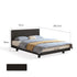 Charcoal Solid Rubber Wood Bed Frame