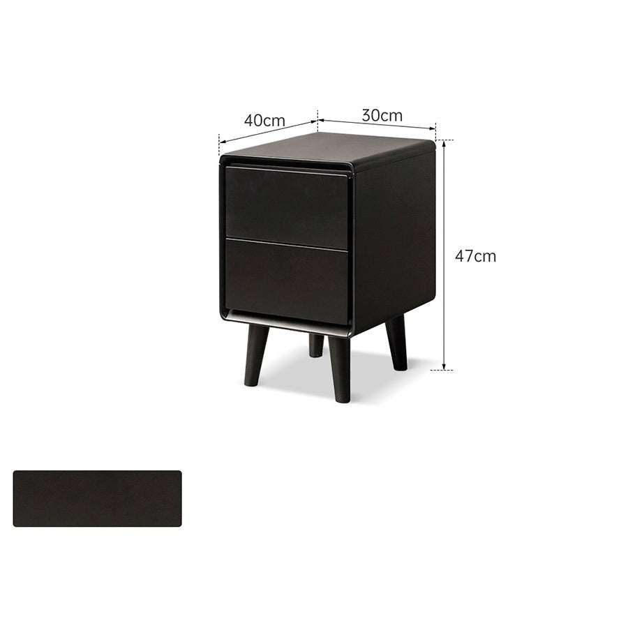 Charcoal Solid Rubber Wood Bedside Table | Oak Furniture Store