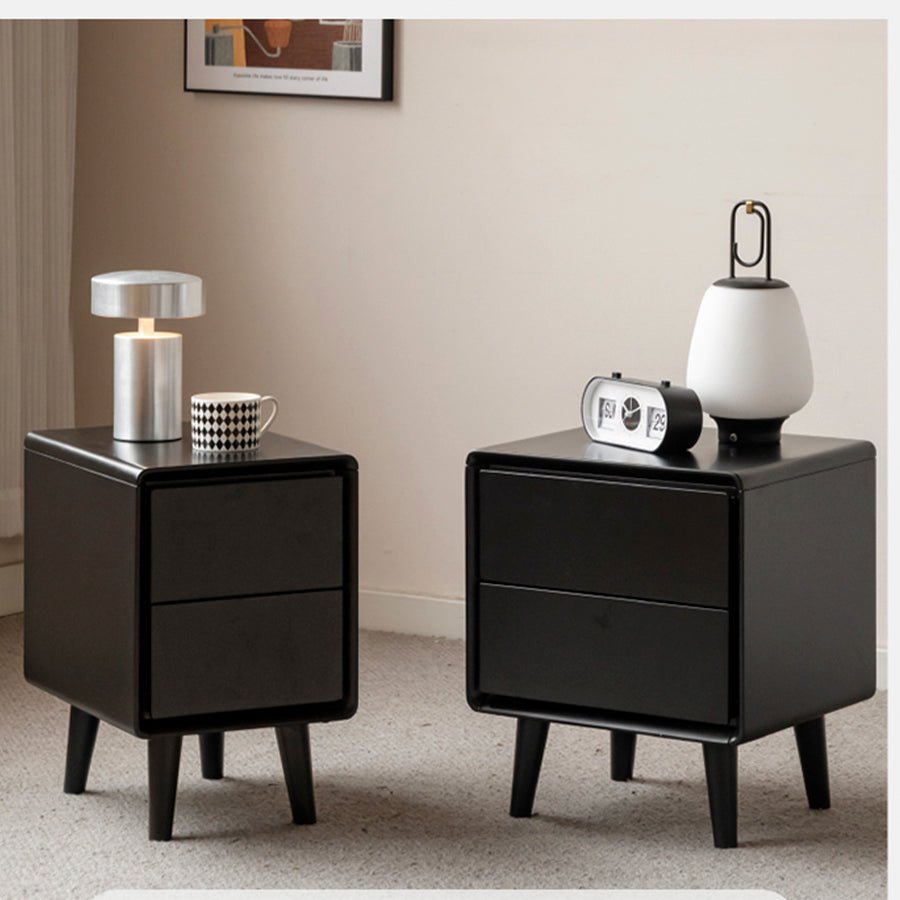 Charcoal Solid Rubber Wood Bedside Table | Oak Furniture Store