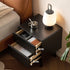 Charcoal Solid Rubber Wood Bedside Table | Oak Furniture Store