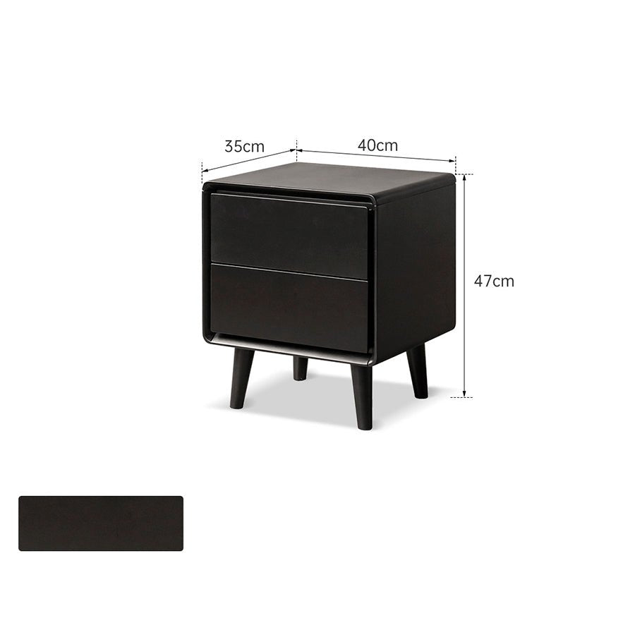 Charcoal Solid Rubber Wood Bedside Table | Oak Furniture Store