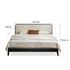 Charcoal Solid Rubber Wood Cushion Back Bed Frame