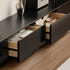 Charcoal Solid Rubber Wood Entertainment Unit