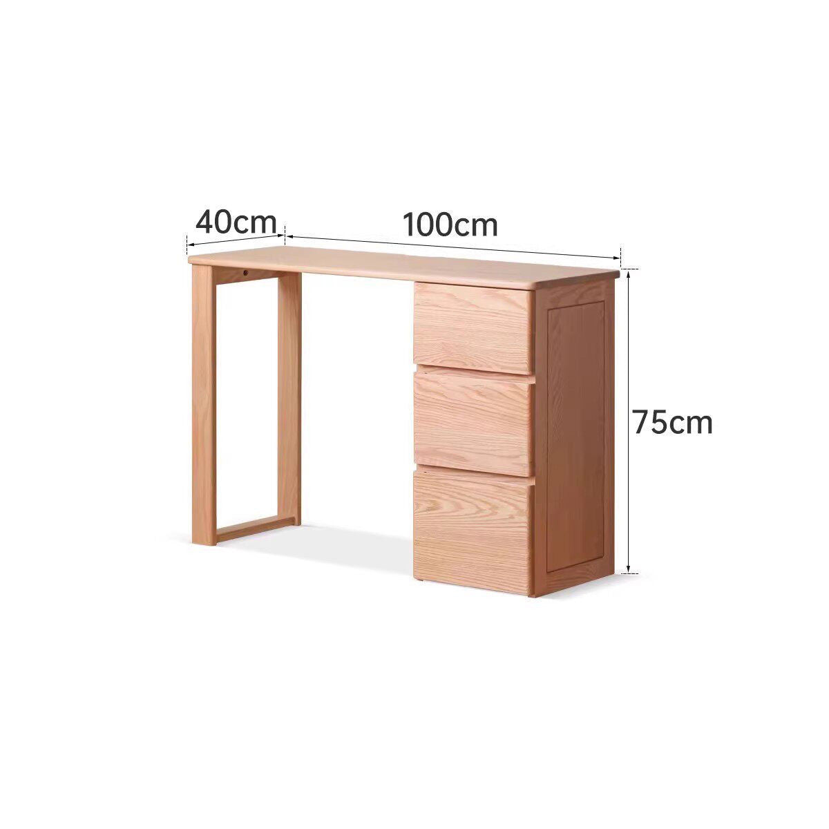 Clovis Natural Solid Oak Study Desk with Drawers