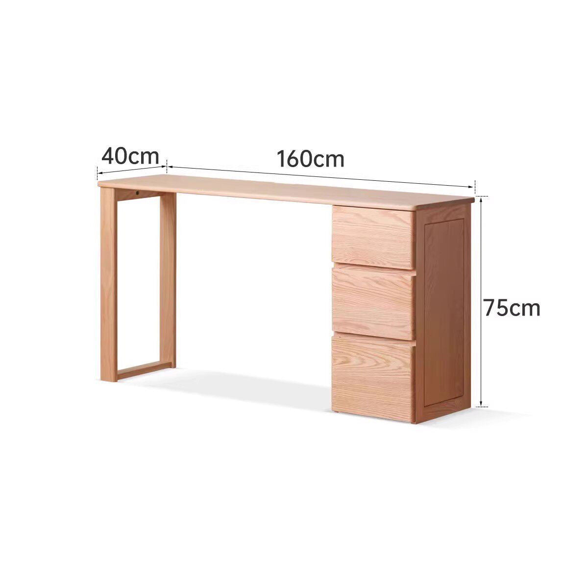 Clovis Natural Solid Oak Study Desk with Drawers