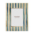 Coastal blue striped photo frame with natural textured finish for 5 x 7 inch photos
